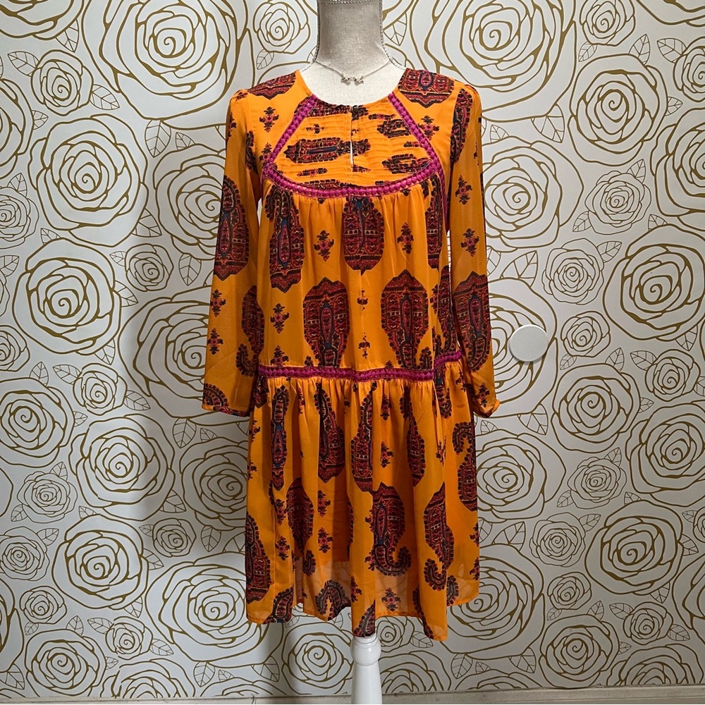 Anthropologie Betony Swing Dress By Holding Horses Floral Peasant Shift
